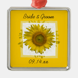 Ornement Métallique Mariage de tournesol jaune