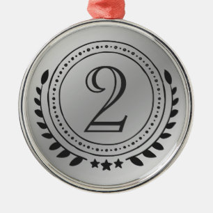 Ornement Métallique Médaille d'argent d'honneur de la deuxième place s