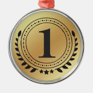 Ornement Métallique Médaille d'or d'honneur de première place avec dég