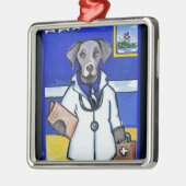ORNEMENT MÉTALLIQUE MÉDECIN WEIMARANER (Gauche)