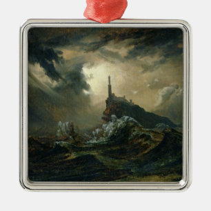 Ornement Métallique Mer orageuse avec le phare