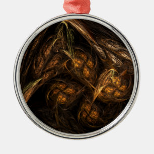 Ornement Métallique Mère Terre Art Abstrait Round