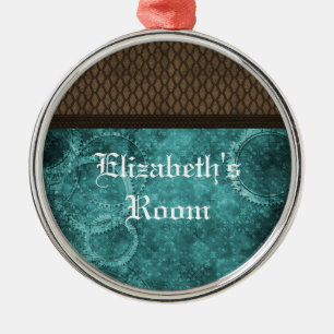 Ornement Métallique Métal Gear Steampunk Ornement, Turquoise