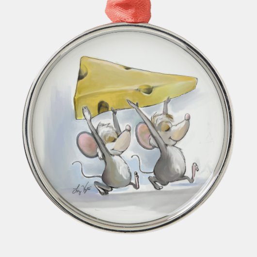 Ornement Métallique Mic & Mac Portant Dans L'Ornement Rond Fromage (Devant)