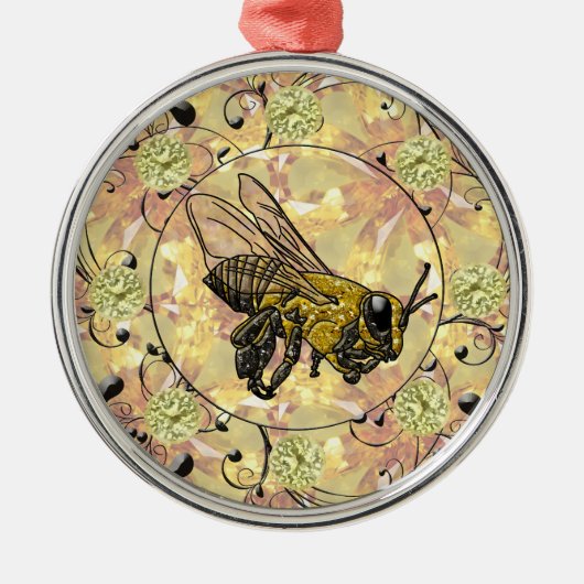 Ornement Métallique Miel Bee (Devant)
