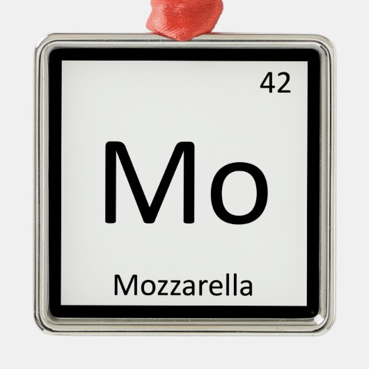 Ornement Métallique Mo - Chimie au fromage Mozzarella Tableau périodiq (Devant)