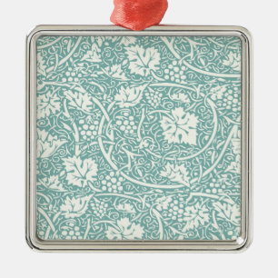 Ornement Métallique Modèle de raisin de William Morris sarcelle turquo