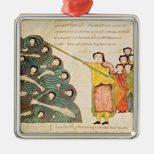 Ornement Métallique Moïse fermant la Mer Rouge sur les Egyptiens