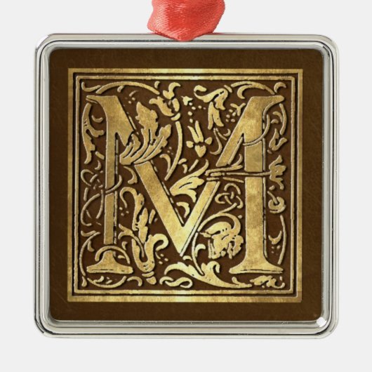 Ornement Métallique Monogramme vintage M (Devant)