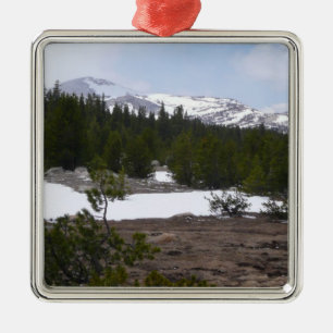 Ornement Métallique Montagnes de la Sierra Nevada et neige à Yosemite