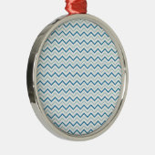 Ornement Métallique Motif Aqua Blue Chevron (Droite)