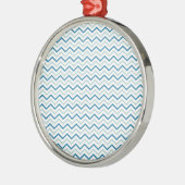 Ornement Métallique Motif Aqua Blue Chevron (Gauche)