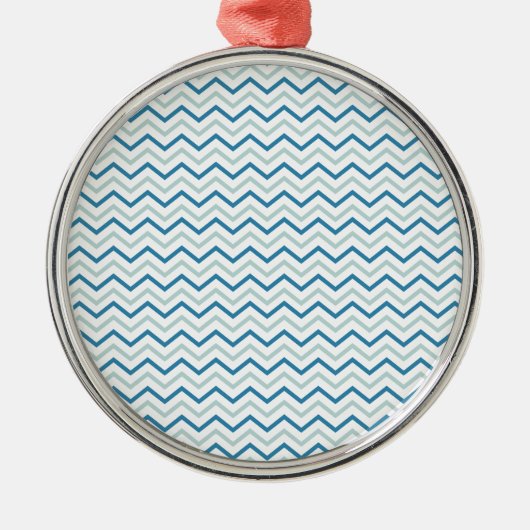 Ornement Métallique Motif Aqua Blue Chevron (Devant)
