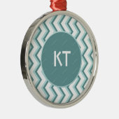 Ornement Métallique Motif Chevron ZigZag dans Mint Green (Droite)