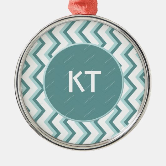 Ornement Métallique Motif Chevron ZigZag dans Mint Green (Devant)