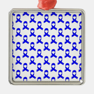 Ornement Métallique Motif de ruban bleu