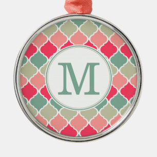 Ornement Métallique Motif en treillis marocain rose