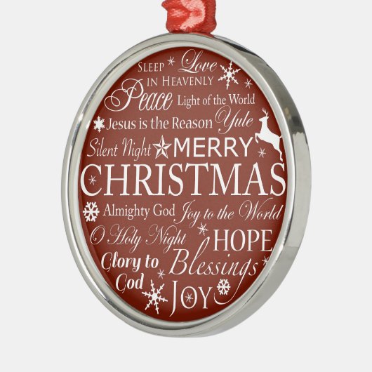 Ornement Métallique Mots de Noël typographie (Gauche)