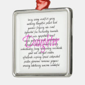 Ornement Métallique Mots pour fille (Gauche)