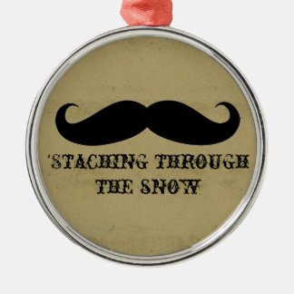 Ornement Métallique Moustaches drôles de Noël de vacances de moustache