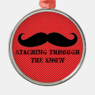 Ornement Métallique Moustaches drôles de Noël de vacances de moustache