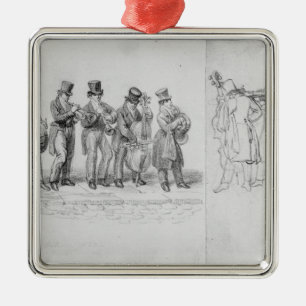 Ornement Métallique Musiciens de rue de Londres, c.1820-30
