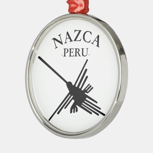 Ornement Métallique Nazca Pérou Colibri Avec Texte Courbé (Gauche)