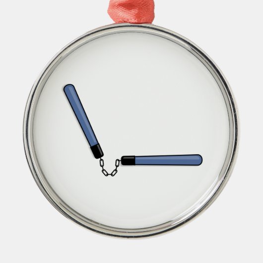 Ornement Métallique Ninja Nunchucks (Devant)