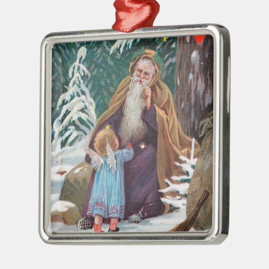 Ornement Métallique Noël de père de temps de Noël heureux avec (Gauche)