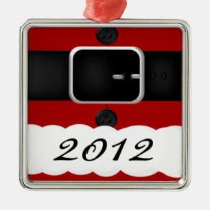 Ornement Métallique Noël personnalisé par costume du père noël