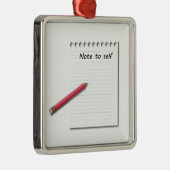 Ornement Métallique Note au papier et au crayon d'individu (Droite)