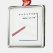 Ornement Métallique Note au papier et au crayon d'individu (Gauche)