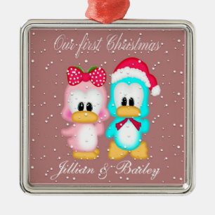 Ornement Métallique Notre premier Noël en tant que M. et Mme Ornament