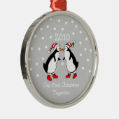 Ornement Métallique Notre premier Noël Ensemble 2010 (Pingouins) (Droite)