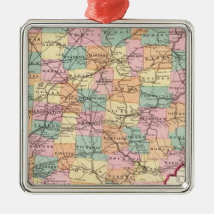 Ornement Métallique Nouvelle carte de voie ferrée de l'état de l'Ohi