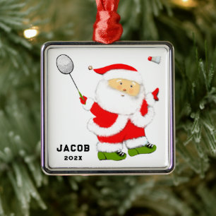 Ornement Métallique Objet de collection Badminton Noël