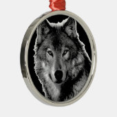 Ornement Métallique Oeuvre de Loup noir et blanc (Droite)