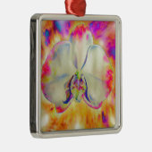 Ornement Métallique Orchidée de feu rose, fleurs d'aquarelle surréalis (Droite)