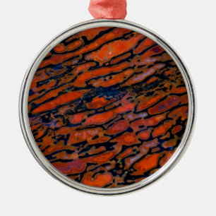 Ornement Métallique Os de dinosaure de Petria rouge