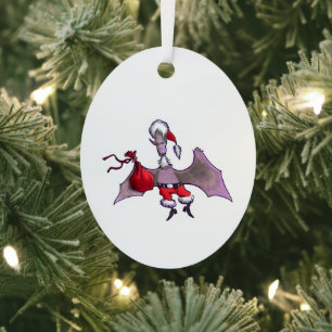 ornement métallique ovale Santa Bat