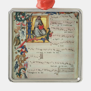 Ornement Métallique Page de notation musicale avec historiated