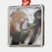 Ornement Métallique panda rouge impression animale mignon (Gauche)
