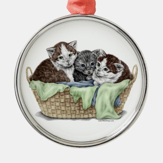 Ornement Métallique Panier de chatons (Devant)