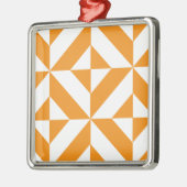 Ornement Métallique Patters de Burnt Orange Geometric Deco Cube (Gauche)