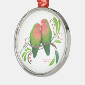 Ornement Métallique Peach Faced Inséparables (Gauche)