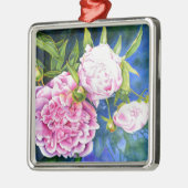 Ornement Métallique Peinture rose blanc | romantique floral (Gauche)