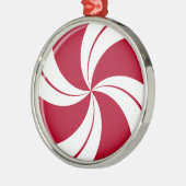 Ornement Métallique Peppermint Swirl Stripe Candy (Gauche)