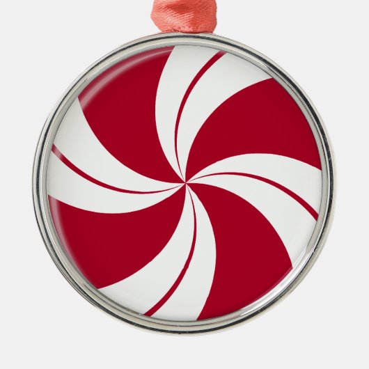 Ornement Métallique Peppermint Swirl Stripe Candy (Devant)