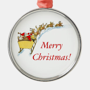 Ornement Métallique Père Noël Sleigh Ride