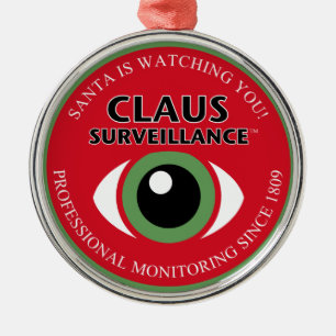 Ornement Métallique Père Noël vous observant